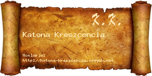 Katona Kreszcencia névjegykártya